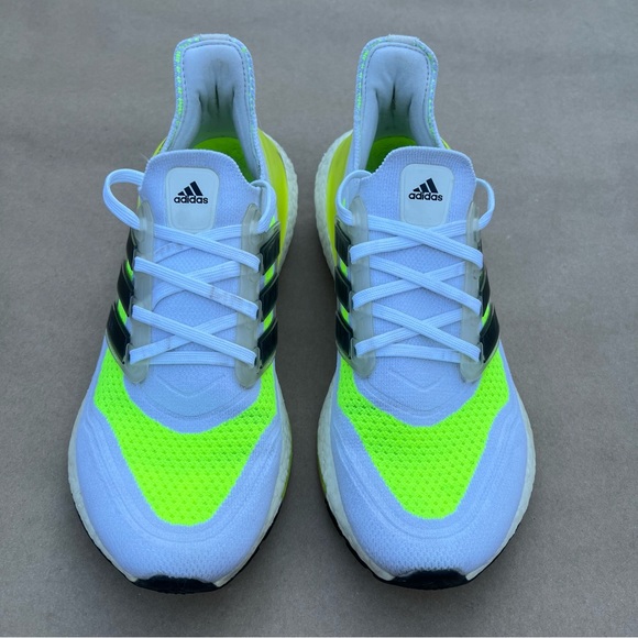 Adidas Ultraboost 21 Man Solar Green Neon White Black Yellow FY0377 Size 7.5 - Picture 3 of 15